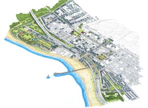 Aerial view of proposed interventions